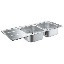 Chiuveta din otel inoxidabil Grohe 31587SD0 cu picurator, Argintiu