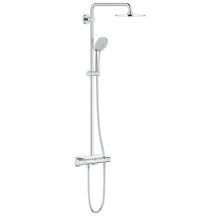 Sistem dus cu termostat pentru montare pe perete Grohe 26363000, Argintiu