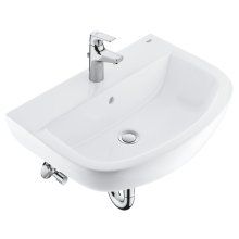 Lavoar baie cu baterie BauCeramic Grohe 39644000, lavoar ceramic, baterie monocomanda inclusa