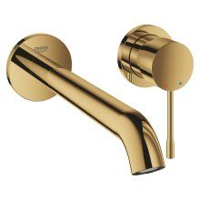 Baterie lavoar Grohe Essence New OHM 19967GL1, monocomanda, montare pe prete, pipa 230 mm, Auriu