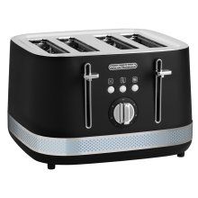 Prajitor paine Morphy Richards Illumination, 4 felii, 800 W, Butoane iluminate, Functie ajustare rumenire, Negru