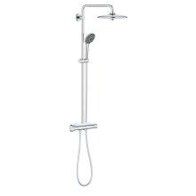 Sistem de dus Grohe Vitalio Joy 260 26403001, 1/2, aparent, termostat, 260 mm, 3 pulverizari, etajera, anti-oparire, Crom