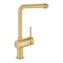 Baterie bucatarie Grohe Minta 31375GN0, 3/8, pipa inalta, tip L, monocomanda, cartus ceramic, pivotanta, limitator, Cool Cunrise