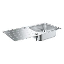Chiuveta de bucatarie Grohe K500 31563SD1, 100 x 50 cm, montare pe blat, reversibila, picurator, 1 cuva, evacuare automata, Otel inoxidabil