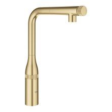 Baterie bucatarie Grohe Essence Smartcontrol 31615GN0, 3/8, pipa inalta, tip L, dus extractabil, 2 functii, control push&turn, pivotanta, limitator debit, Cool sunrise