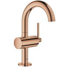 Baterie lavoar Grohe Atrio 32043DA3, 3/8 inch, marimea M, monocomanda, pivotanta, cartus ceramic, ventil push to open, lucios, warm sunset