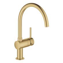 Baterie de bucatarie Grohe Minta 32917GN0, 3/8 inch, monocomanda, pipa inalta, tip C, cartus ceramic, pivotanta, limitator, mat, Cool sunrise
