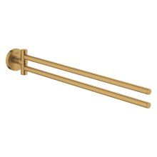 Suport prosop Grohe Essentials 40371GN1, 449 mm, 2 brate, pivotant, fixare ascunsa, mat, Cool Sunrise