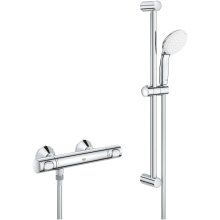 Set de dus Grohe Grohtherm 500 34796000, 1/2 inch, aparent, termostat, anti-oparire, coloana dus, 600 mm, 1 pulverizare, 1.75 m, Crom