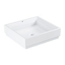 Lavoar Grohe Cube Ceramic Vessel basin 3948100H, montare pe blat, preaplin, 50 x 47 cm, anti-aderent, anti-bacterian, Alb