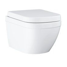 Set WC Grohe Euro Ceramic 39693000, suspendat, rimless, Triple Vortex, capac SoftClose, Alb