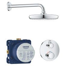 Set de dus Grohe Grohtherm 210 34726000, 1/2, incastrat, termostat, 210 mm, anti-oparire, rotund, Crom