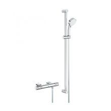 Set de dus Grohe Grohtherm 1000 Performance 34784000, 1/2, aparent, termostat, bara 900 mm, pivotanta, para 2 functii, furtun, filtru impuritati, Crom