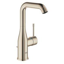 Baterie lavoar Grohe Essence 32628BE1, 3/8, monocomanda, marimea L, cartus ceramic, pivotanta, evacuare cu tija, mat, Nickel