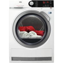 Uscator de rufe AEG T8DBE48S, Pompa de caldura, 8 kg, Clasa A++, Motor Inverter, Alb
