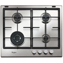 Plita Whirlpool GMA 6422 IX, gaz, 4 arzatoare, 60 cm