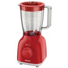 Blender Philips Daily Collection HR2100/50, 400 W, 1.25 l, 2 Viteze, Functie impuls, Rosu