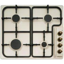 Plita incorporabila Hansa Retro BHGY62039, 60 cm, Gaz, 4 arzatoare, comenzi laterale, siguranta, aprindere electrica, gratar fonta, email ivory