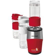 Smothie maker Concept SM3386, 500 W, 2 x 570 ml + 1 x 400 ml, recipiente tritan fara BPA, Rosu