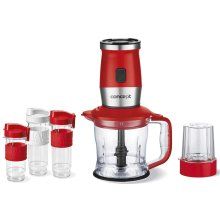 Miniblender + tocator Concept SM3392, 700W, 1.2 l, 3 recipiente tritan, 2 x 570 ml, 1 x 400 ml, Rosu