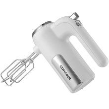 Mixer de mana Concept SR3380, 400 W, 5 viteze, Functie Turbo, 4 palete, Alb/Argintiu
