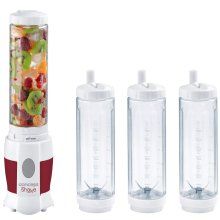 Mini Blender Concept SM3354, Smoothie, 180W, 4 recipiente 500 ml, Alb/Visiniu