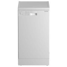 Masina de spalat vase Slim Arctic DFS0502, 10 seturi, 5 programe, Sistem dedurizare apa, Aqua Protect, Amanare pornire, Clasa E, 45 cm, Alb