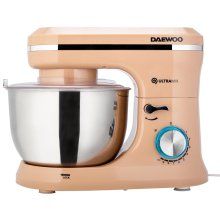 Mixer cu bol Daewoo DHM150R, 1600 W, 10 viteze, capacitate bol 4.5 L, tel, carlig framantare, palete amestecare, Crem