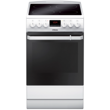 Aragaz Hansa FCCW59209, Plita vitroceramica, 4 zone gatit, Electric, Curatare abur, Grill, Clasa A, 50 cm, Alb