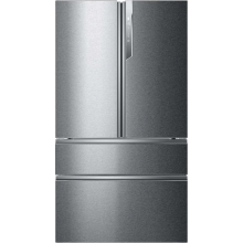 Side by side Haier HB26FSSAAA, French Door, 750 l, Total No Frost, Motor Inverter, Sistem Antibacterian, Display LED, Super Freezing, Holiday, Aparat de gheata, Clasa E, H 190 cm, Inox