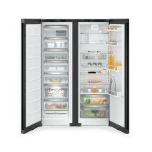 Side by side Liebherr XRFbd 5220, frigider si congelator Prime SFNbde 5227 + SRbde 5220, clasa E, NoFrost, VarioSpace, EasyOpen, H 185.5 cm, Inox